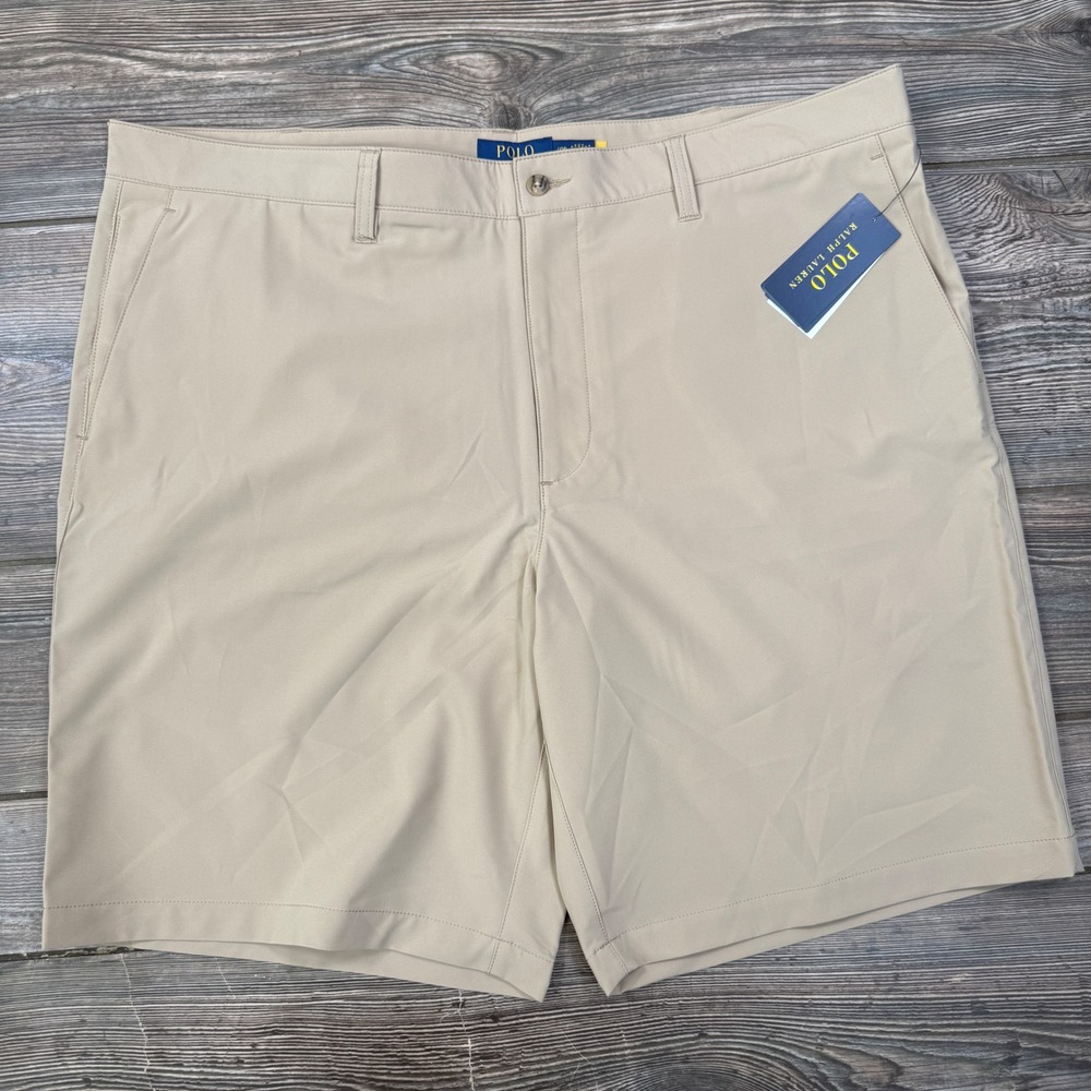 Polo Ralph Lauren Mens Size 40B Performance 9" Golf Shorts Khaki Stretch NEW